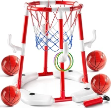 Swimming Pool Basketball Hoop Toy for Kids 2 3 4 5 6 Years Old - Floating Pool B