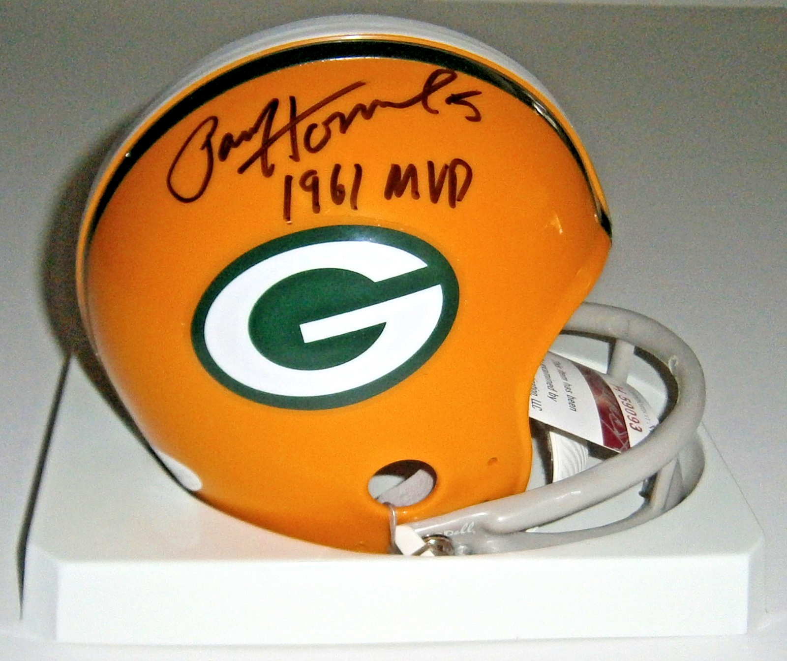 Paul Hornung Autographed Signed Green Bay Packers PACKERS mini helmet w/ 1961 MVP JSA AUTO RARE 