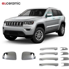 Chrome Mirror Cover Door handle for 11-22 Jeep Grand Cherokee WK Dodge Durango
