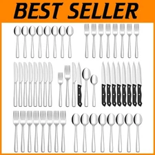 Contemporary Flatware Set - Mirror Finish, Dishwasher Safe