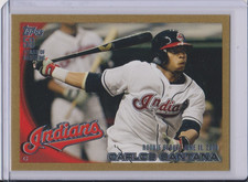 2010 Topps Update CARLOS SANTANA rookie GOLD # 1855/2010 Indians Guardians