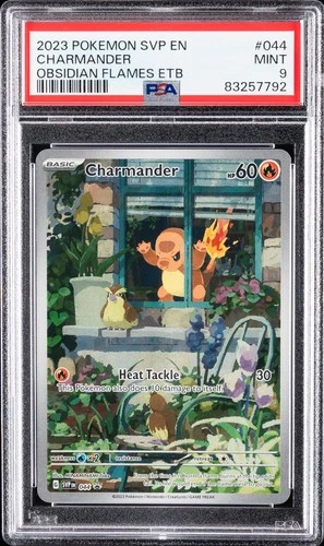 2023 POKEMON OBSIDIAN FLAMES ELITE TRAINER BOX PROMO #044 CHARMANDER PSA 9
