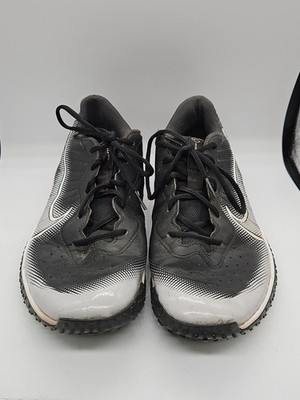 Nike Alpha Huarache Varsity 4 Turf Baseball Shoes Black Grey Men s Size 11.5