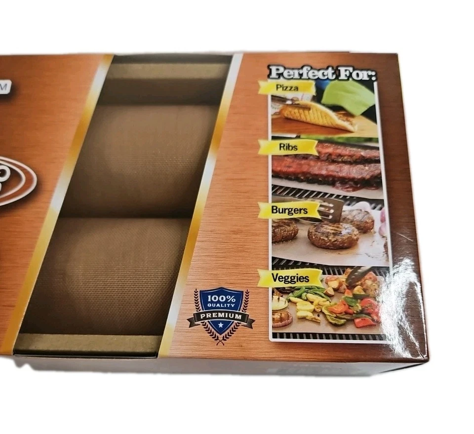 Yoshi Copper Grill & Bake Mats Reusable Nonstick Copper Infused Set of 2 - Image 4 of 4