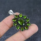 Peridot Gemstone 925 Sterling Silver Jewelry Pendant 2.13" X-Mas Gift l696