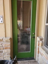 exterior door 36"×96" glass and wood full view exterior door.