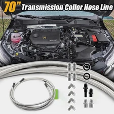 6AN 70" Transmission Fluid Oil Cooler Hose Line kit For GM 4L60E 4L80 CS5 TH350