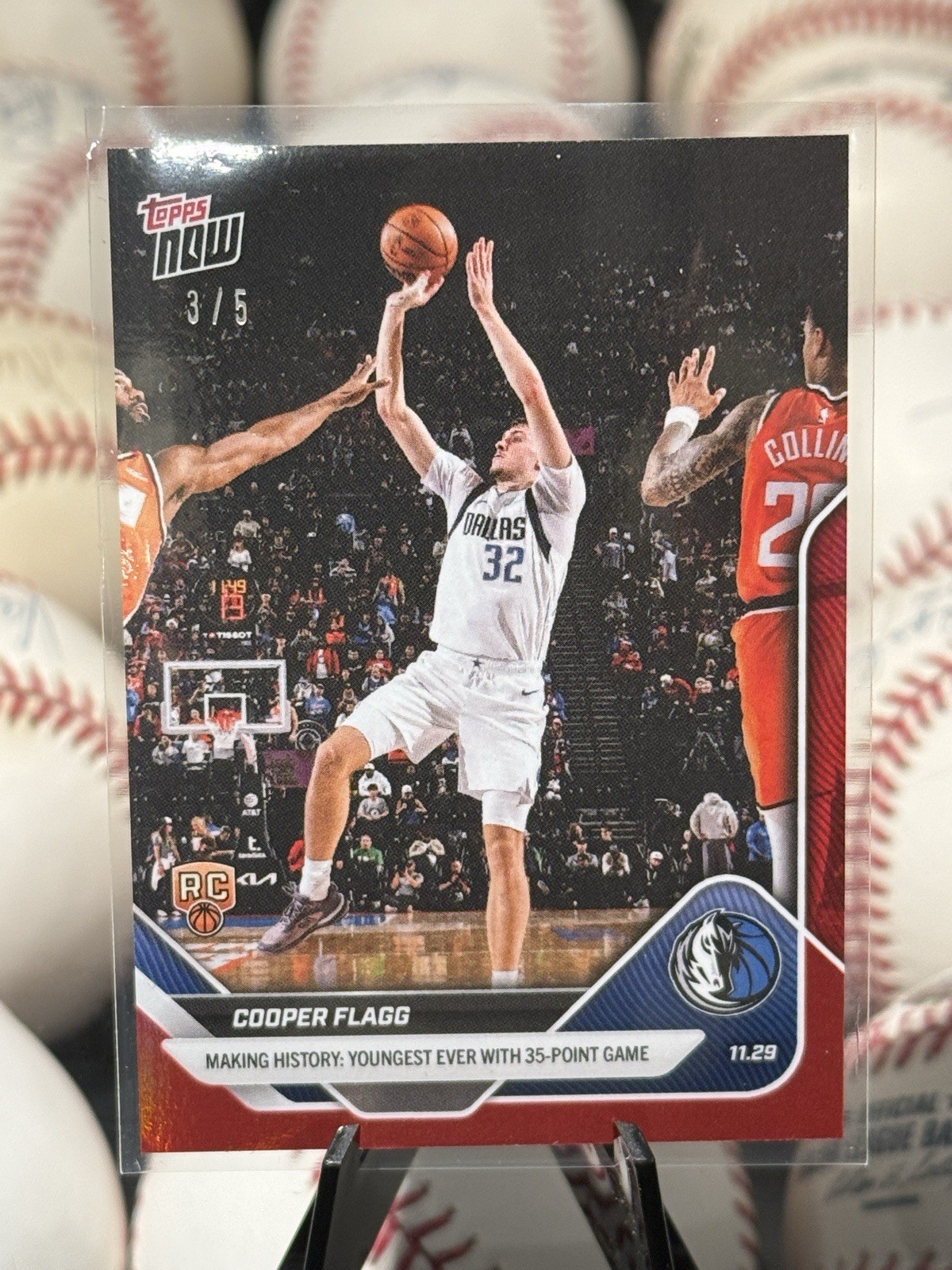 2025 Topps Now Cooper Flagg #67 Red /5 Dallas Mavericks