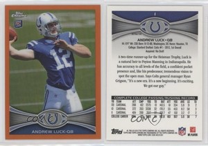 2012 Topps Chrome Retail Orange Refractor Andrew Luck #1 Rookie RC