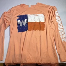 Whataburger Small Swimsuit Swim Shirt Long Sleeve Top S Texas Flag Rash Gaurd