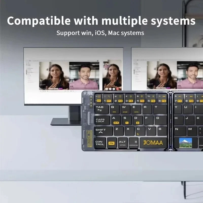 Transparent Foldable Wireless Keyboard Bluetooth Keyboard with Mouse Folding - Image 3 of 4