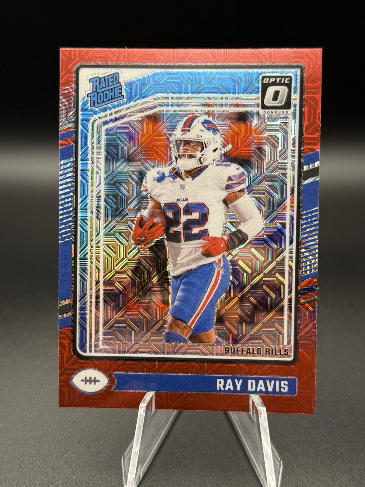 2024 Panini Donruss Optic - Rated Rookie Ray Davis #283 Red Mojo Prizm (RC)