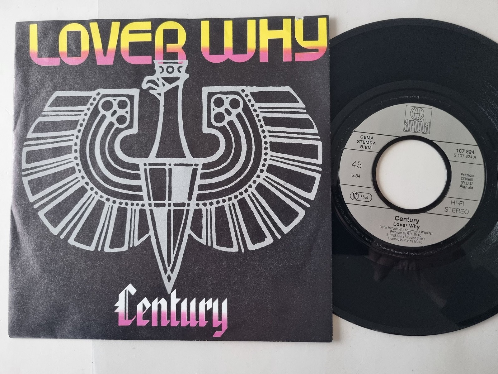 Century - Lover Why 7'' Vinyl Germany