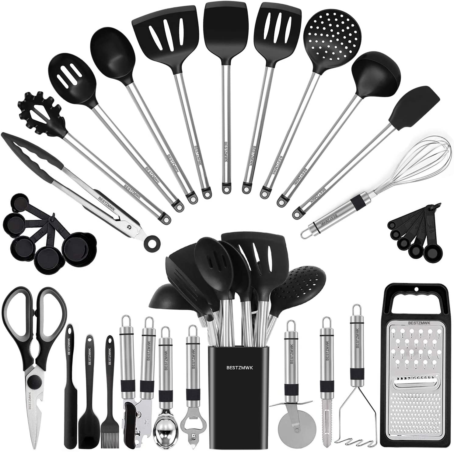 Kitchen Utensil Set-Silicone Cooking Utensils-33 Kitchen Gadgets & Spoons f…