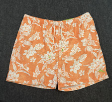 Tommy Bahama Swim Trunks Men's Size XXL w/ Lining Orange Floral Turtle Pattern