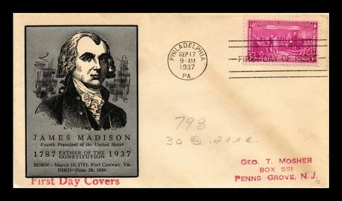 DR JIM STAMPS US CONSTITUTION SESQUICENTENNIAL FDC SCOTT 798 LINPRINT COVER