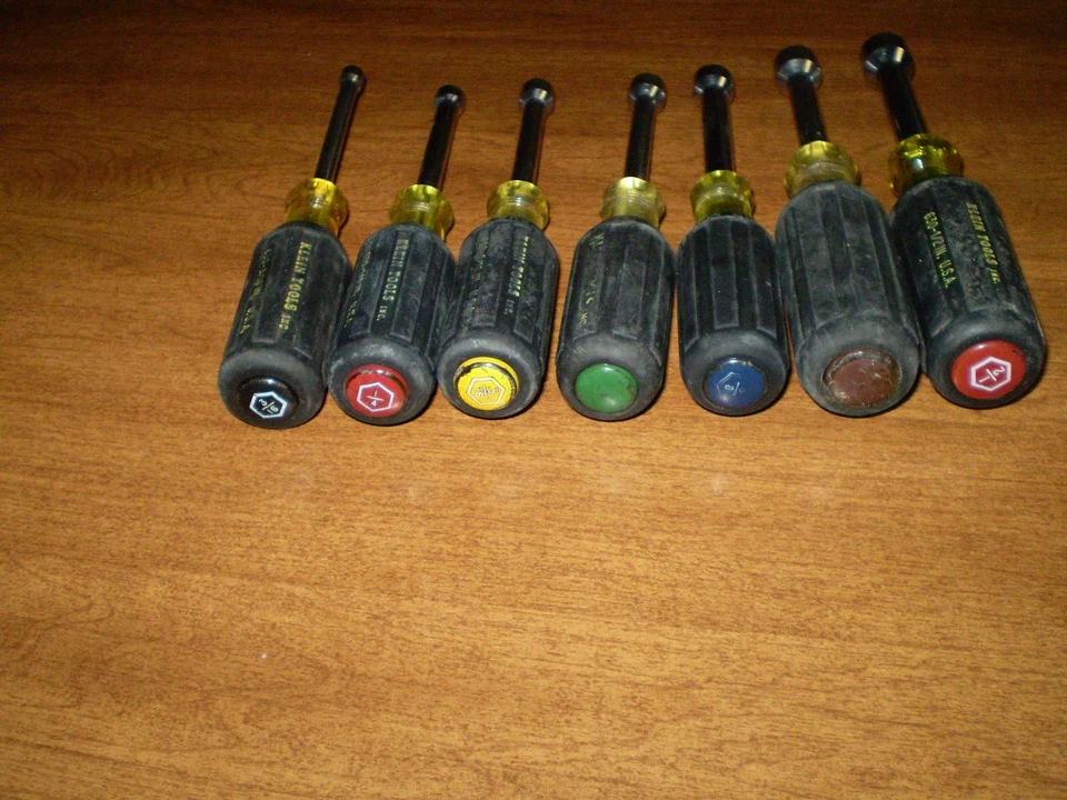KLEIN TOOLS Vintage used No. 630 nut driver set - 3/16" - 1/2" - 7 pieces - USA - Image 2 of 3