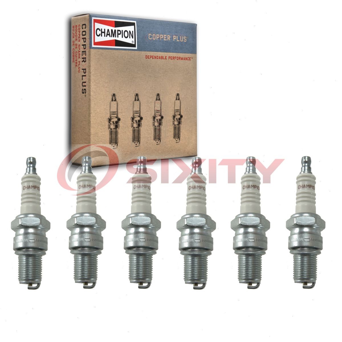 6 pc Champion Copper Plus Spark Plugs for 1963-1968 Lancia Flaminia 2.5L ub