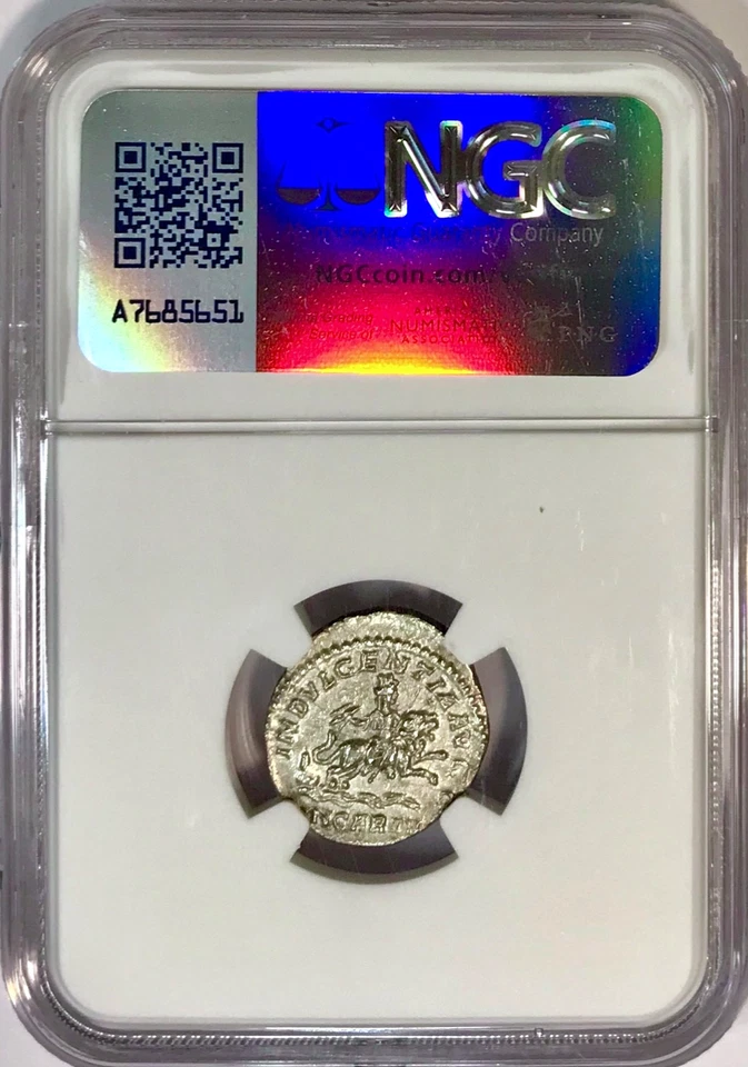 Leaping Lion 193-211 AD Septimius Severus Ancient Silver Denarius NGC Choice XF - Image 4 of 4