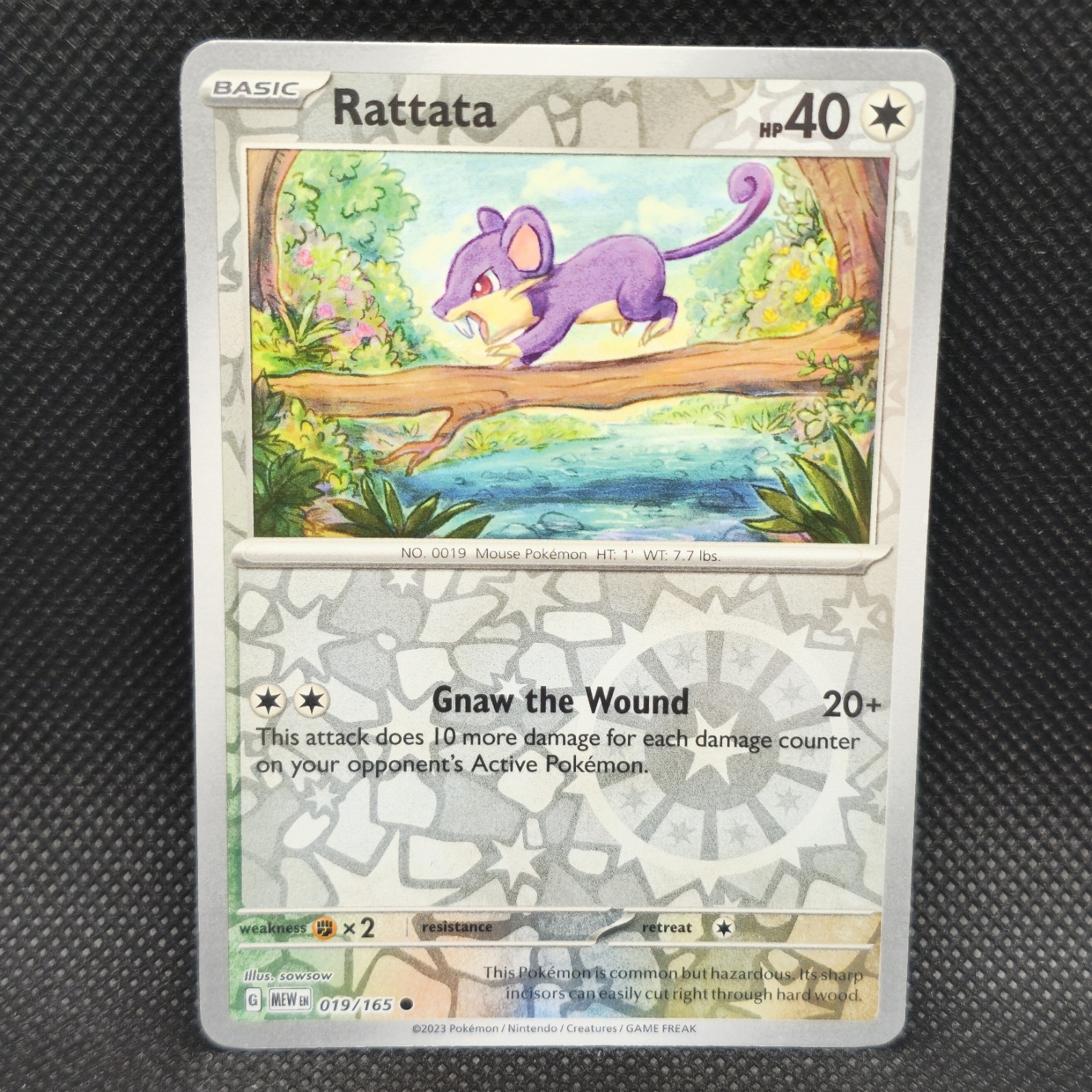 Rattata 19/165:Pokémon TCG SV 151 - Reverse Holo  - NM