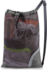 Mesh Drawstring Bag Swim Backpack for Beach Pool Sports Gym