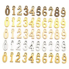 200pcs Number Charms 0 9 Zinc Alloy 16x8mm Pendants for DIY Jewelry Crafts
