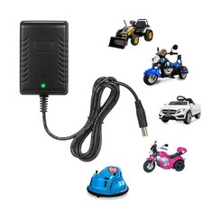 6V Battery Charger for Kids Ride On Toys car 6 Volt Large, black