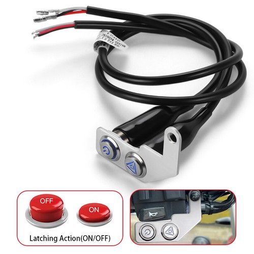 LED Motorcycle Handlebar Switch - 12V ON/OFF Push Button For Headlights & Fog Lights
