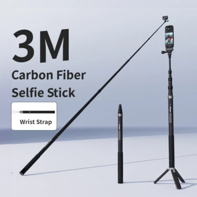 MARKENLOS Selfie Stick für DJI Action 4/3/2/Insta360 X2/X3/X4 /Ace/Ace Pro/GO 3 Kamera 3m