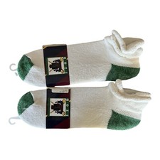 Izod Golf Tennis Socks Fits Men size 10-13 Low Cut Rollover White Green VINTAGE