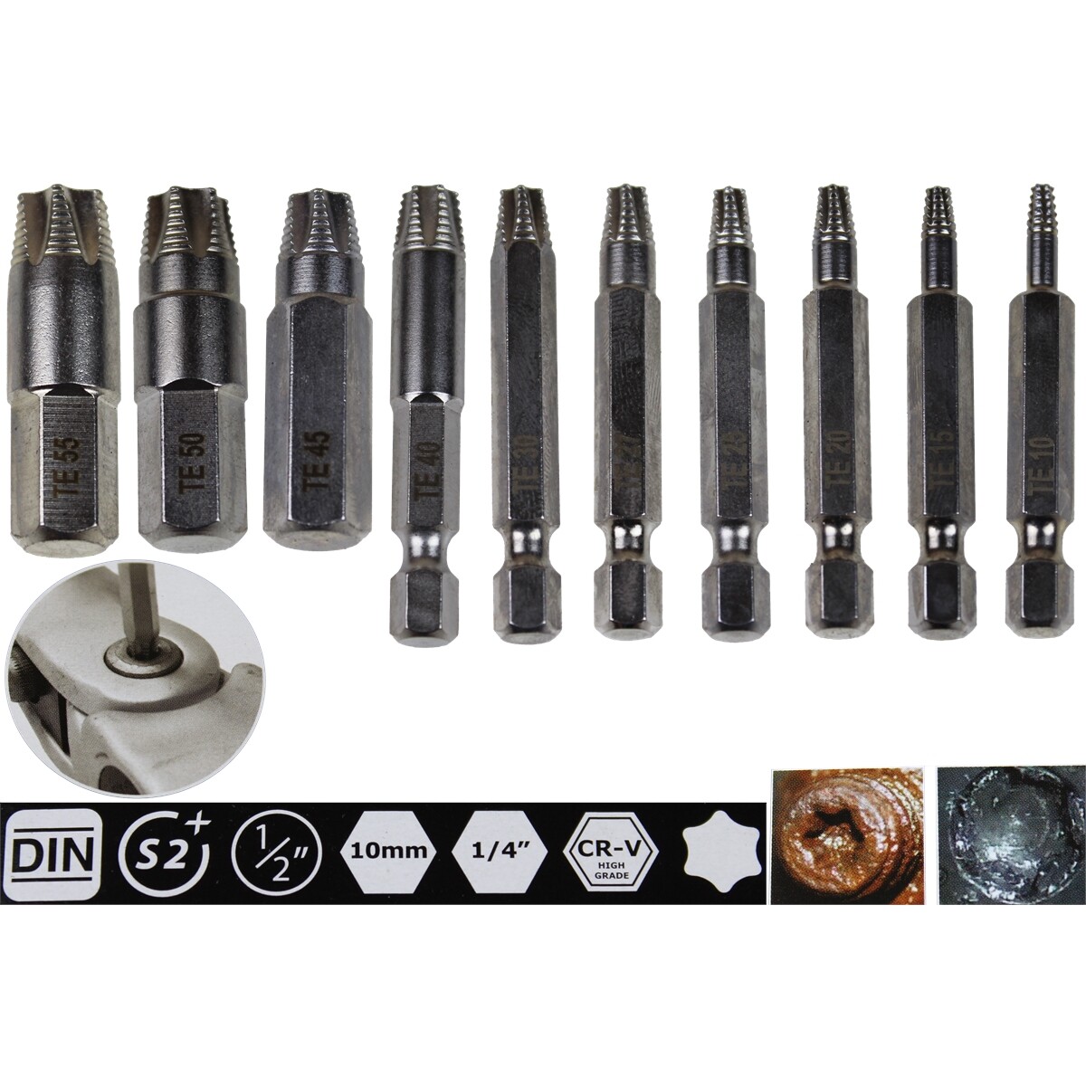 Damaged Torx Screw Extractor Set 11Pc K Tool International BTK42