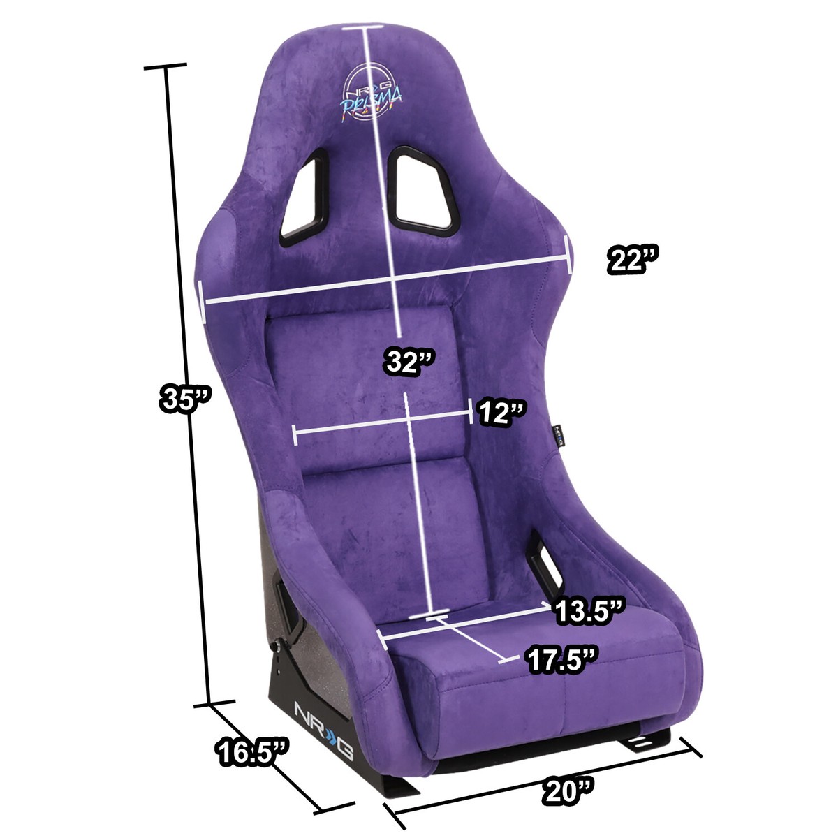 NRG INNOVATIONS PURPLE ALCANTARA FULL BUCKET RACING SEAT MEDIUM