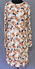 Forever 21 Retro Floral Print Long Sleeve Knee Length Dress Size L