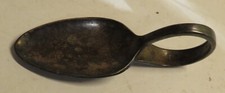 Antique YOUTH Holmes  Edwards IS Silver Baby Infant Bent Curved Handle Spoon