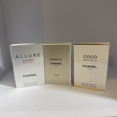 Lot Of Of 3: Chanel Eau de Parfum Sample Spray Vial 1.5ml/0.05 fl oz Each