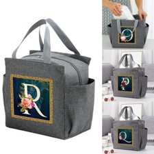 Flower Letter Adult Lunch Bags Insulated Cool Bag Picnic Bags School Lunch Box