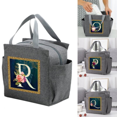Blumen Buchstaben Erwachsene Brotzeittasche Thermo Kühltasche Picknicktasche Schule Brotdose