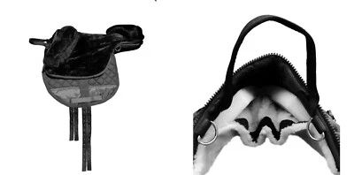 Fellsattel Kunstfellsattel "German Riding" Full schwarz natur mocca Neu