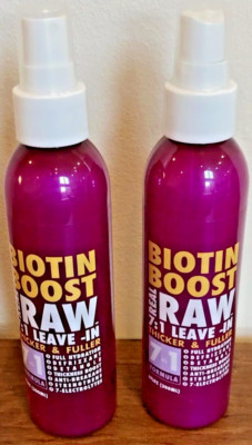2 Biotin Boost 7 in 1 Real Raw Leave-In, Thick Fuller Conditioner Smoothie Spray