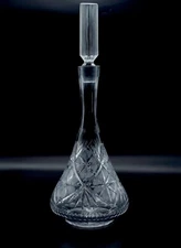 ABP Crystal  Decanter 16’+ Tall Fan Vesica Cross Hatch Stars with Star Base