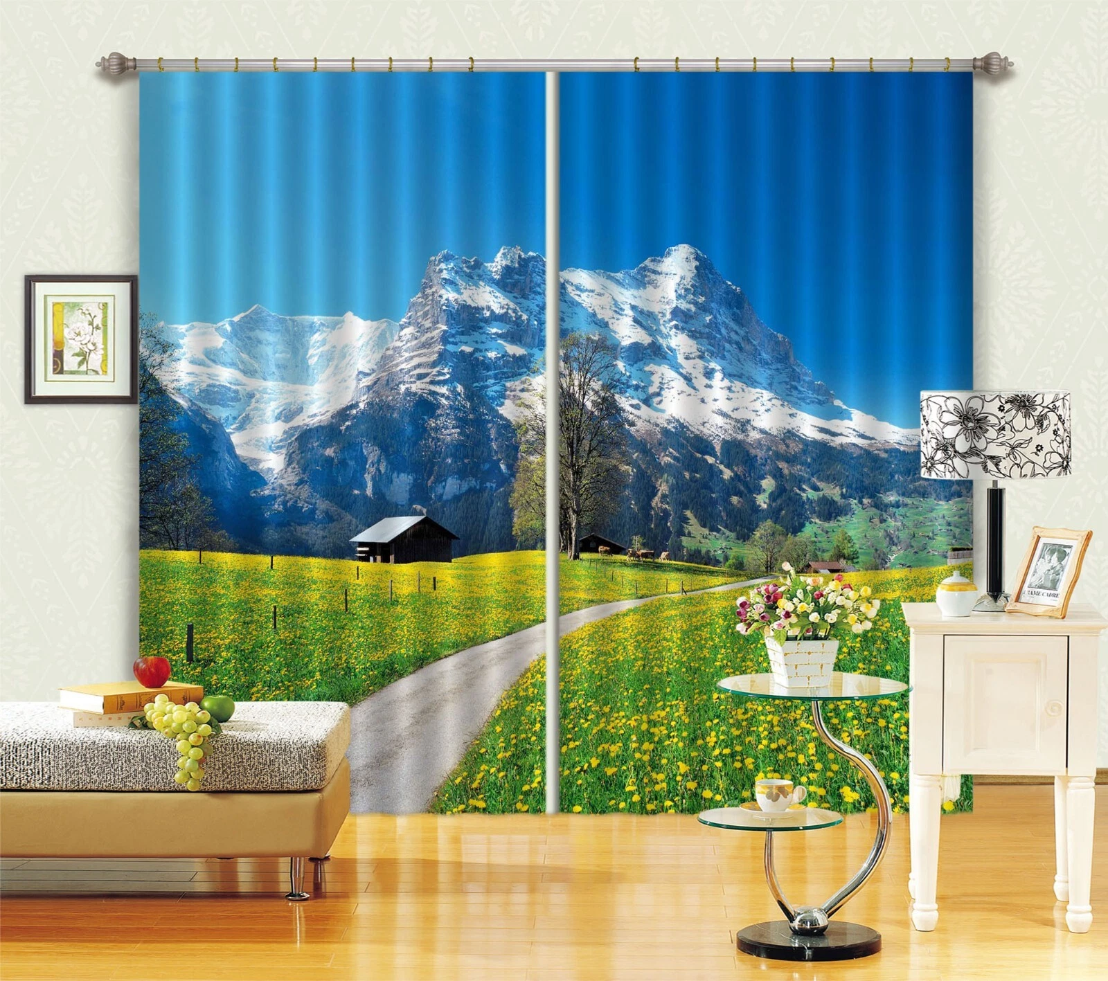 3D Snow Mountain Garden ZHUB1111 Photo Curtain Window Blockout Fabric Amy 2023