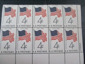 50 Star Flag  plate block of 10  #1153