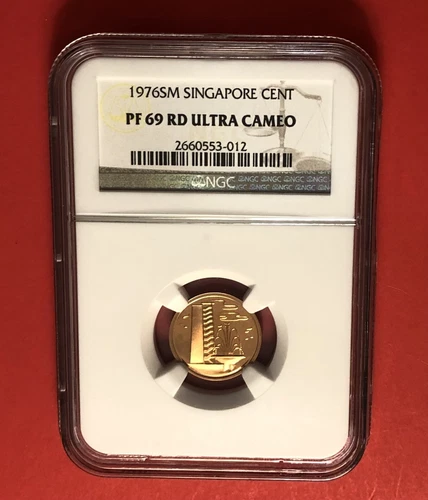 1976 SM -SINGAPORE-OUTSTANDING 1 CENT COIN,GRADED BY NGC PF 69 RED ULTRA CAMEO.