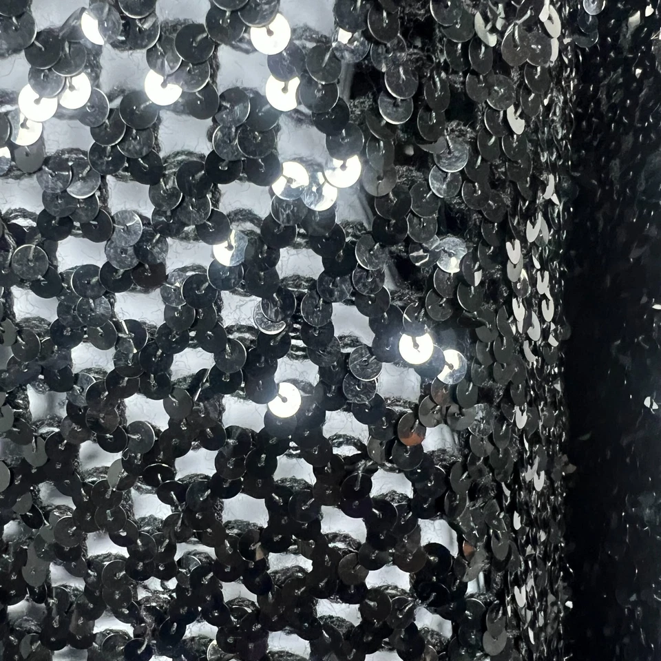 Винтажный женщин 90-х годов Y2K открытый трикотажа блестки свитер Sz 12 черный гламур готический вечеринки новый - Изображение 3 из 4