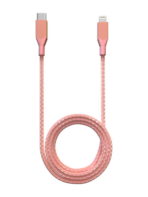 Replacement 6 ft Non-MFI Lightning To USB Type C Cable  (Infinity) (Pink)