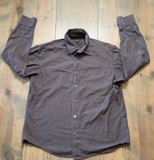 J. Crew Men's Long Sleeve Button Down Solid Brown Collared 100 Cotton Shirt L