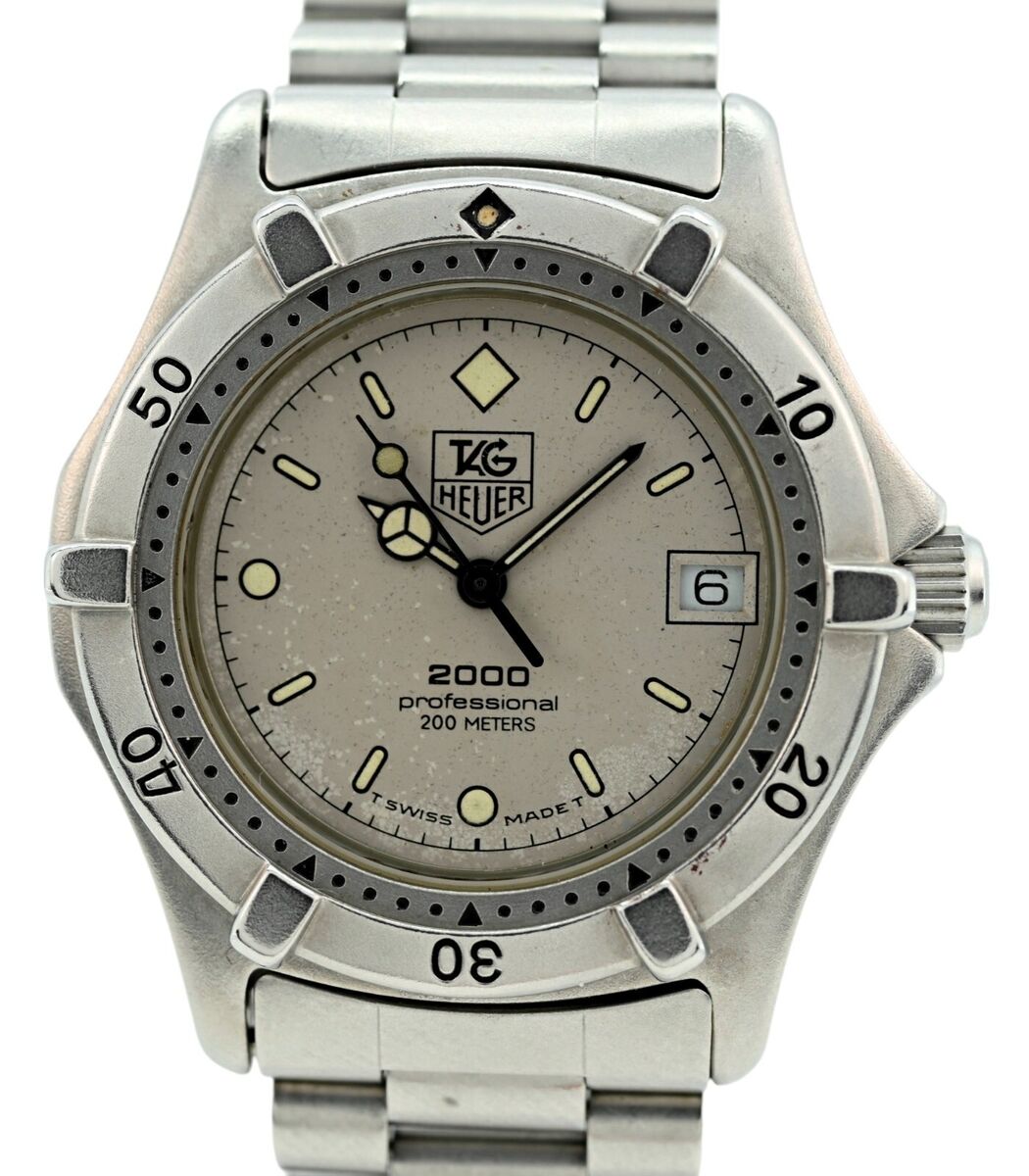 Vintage Midsize 34mm Tag Heuer Professional 2000 Grey Dial Vintage Midsize 34mm Tag Heuer Professional 2000 Grey Dial