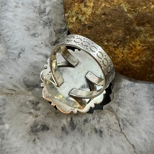 Carolyn Pollack Sterling Oval Green Turquoise & Peridot Decorated Ring For Women - Picture 7 of 10
