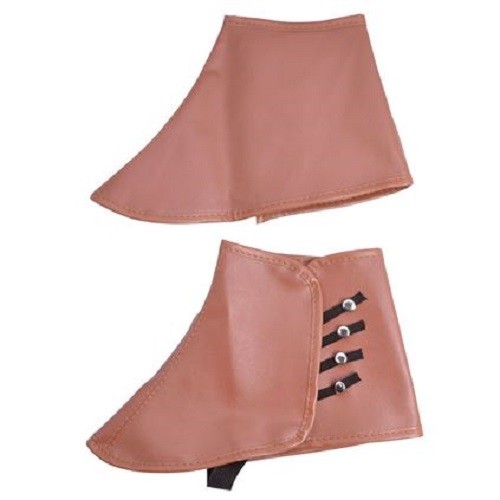 Steampunk Mens Brown Spats Shoe Covers Fancy Dress Costume Accessory Victorian