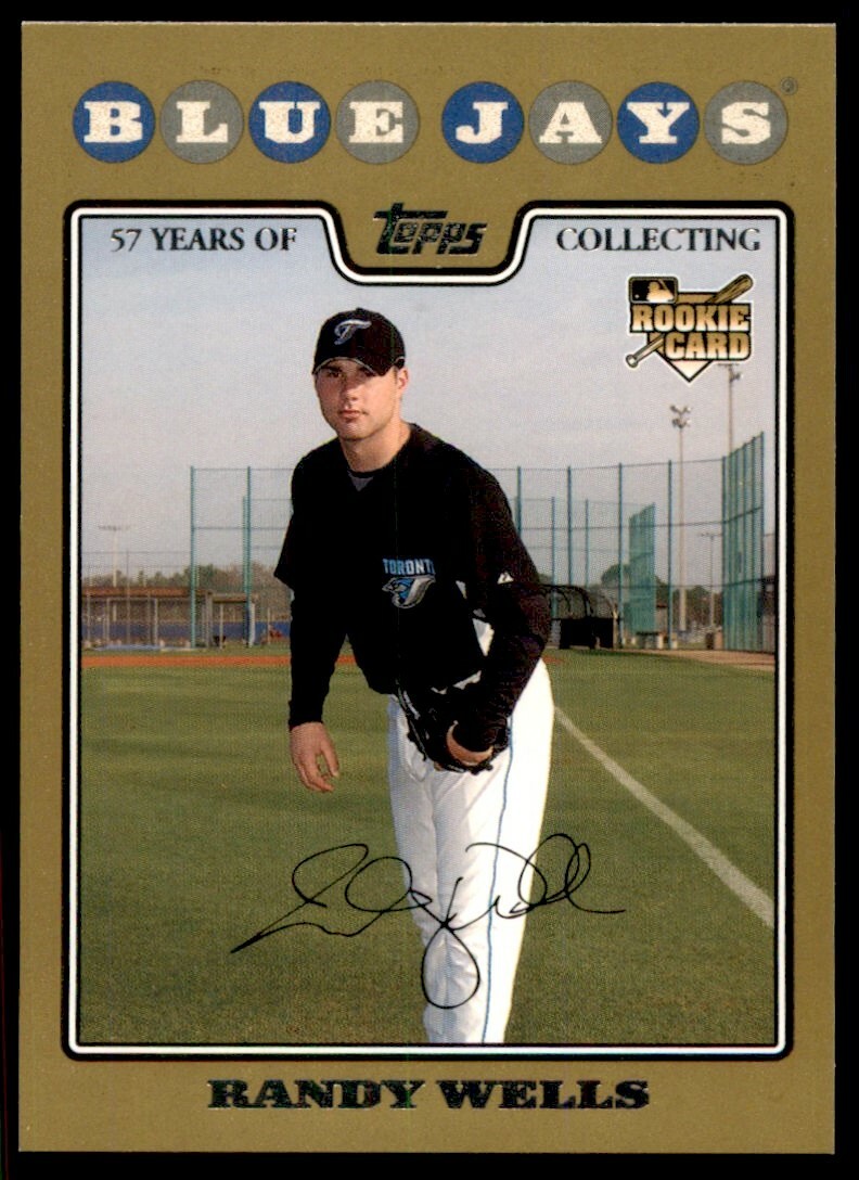 2008 Topps Gold Randy Wells Rookie /2008 Toronto Blue Jays #593